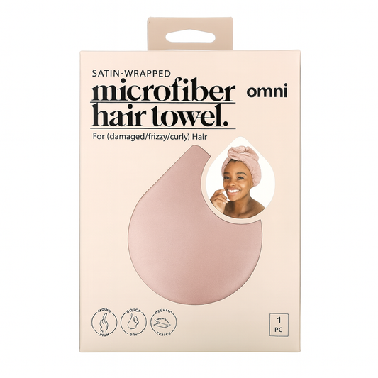 Satin-Wrapped Microfiber Hair Towel